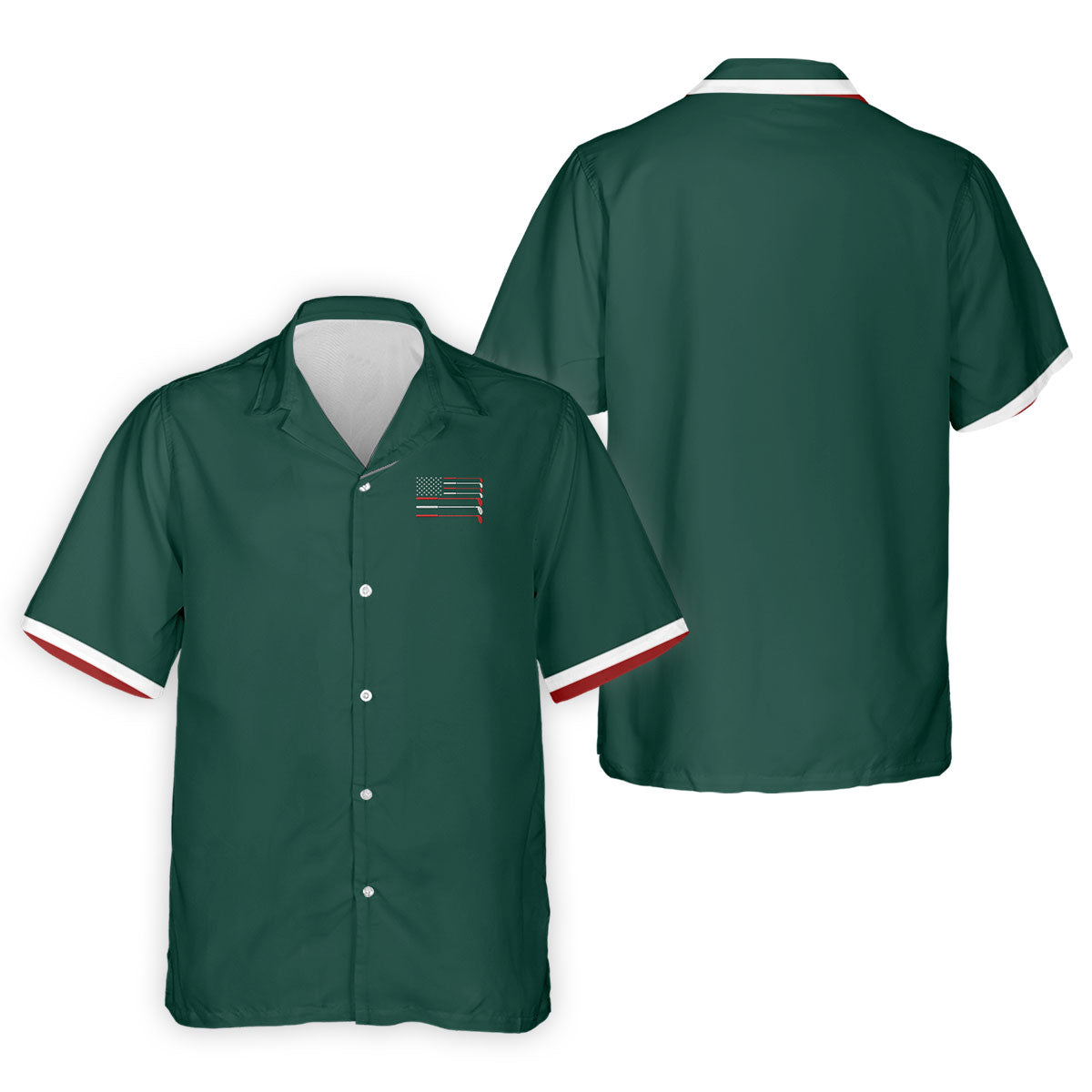 Golf Clubs US Flag Logo 250 Years Green Golf Shirt, Patriotic 4th Of July Golf Shirts For Men
