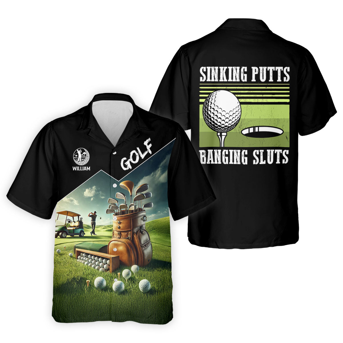 Golf Sinking Putts Banging Golf Tops For Men, Gifts For Golf Lovers, Polo ShirtFor Men, Golfing Apparel