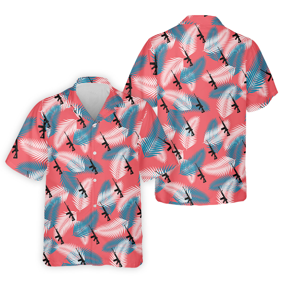 Freedom Lifestyle Green And Pink Hawaiian Golf Shirt, Golf Tops For Men, Golf Shirts For Men