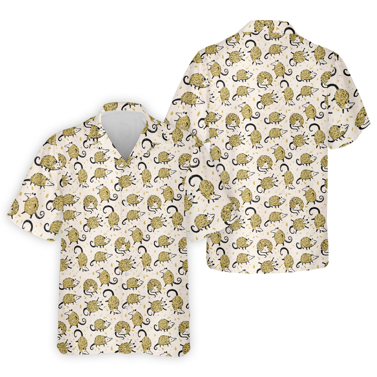 Cute Opossum Seamless Pattern Golf Tops For Men, Cute Golf Outfit, Polo Shirtor Men
