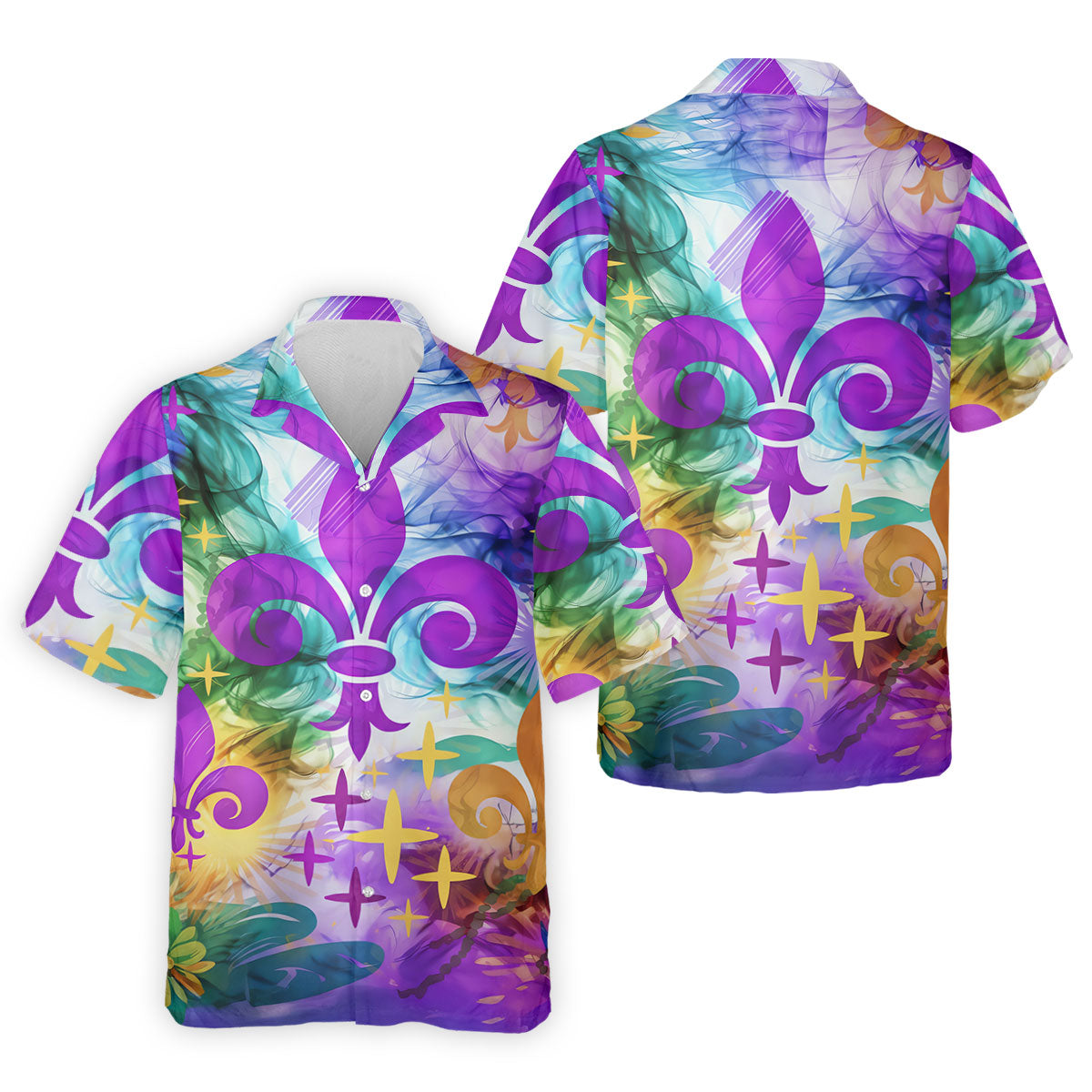 Mardi Gras Festival Fleur De Lis Symbol Purple Green Gold Polo ShirtFor Men, Golf Shirts For Men