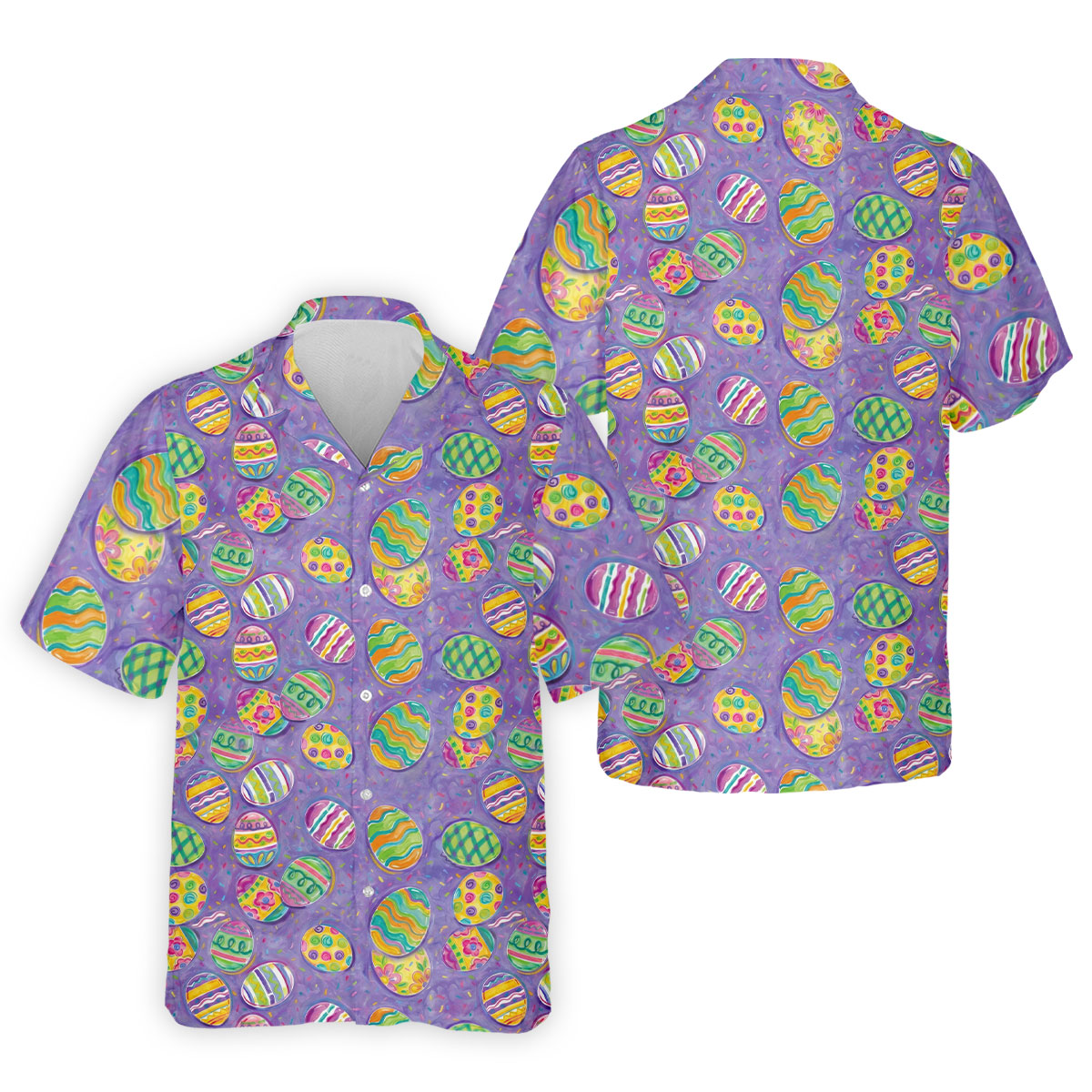 Colorful Painted Easter Eggs Golf Shirts For Men, Cute Golf Outfit, Polo ShirtFor Men