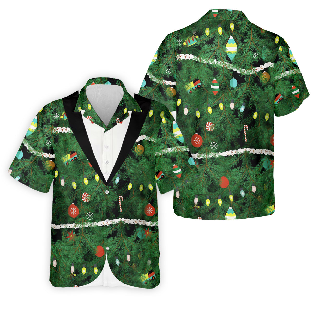 Christmas Tree Needles Green Festive Men's Golf Polo Shirt Christmas Golf Shirt, Golf Gift For Men