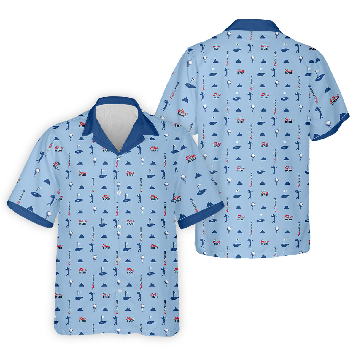 Fore Right Cold As Slice Golf And Beer Golf Shirts For Men, Polo Shirt Men, Golfing Apparel
