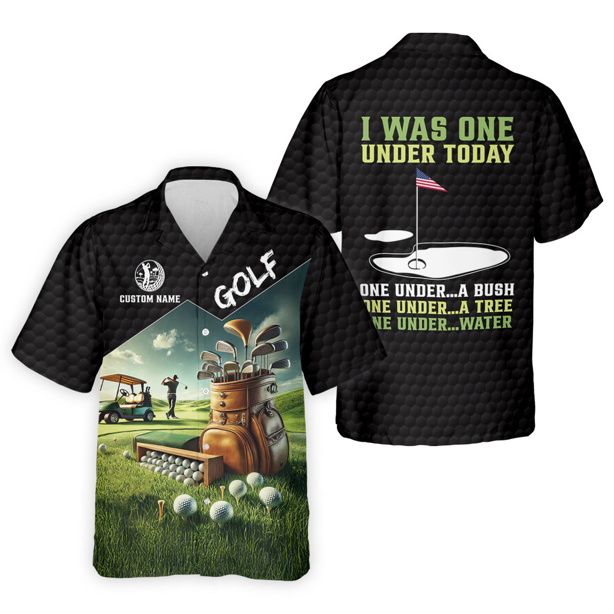 I Was One Under Today Golf Ball Pattern Funny Golf Shirt, Custom Golf Shirts, Golf Shirts For Men