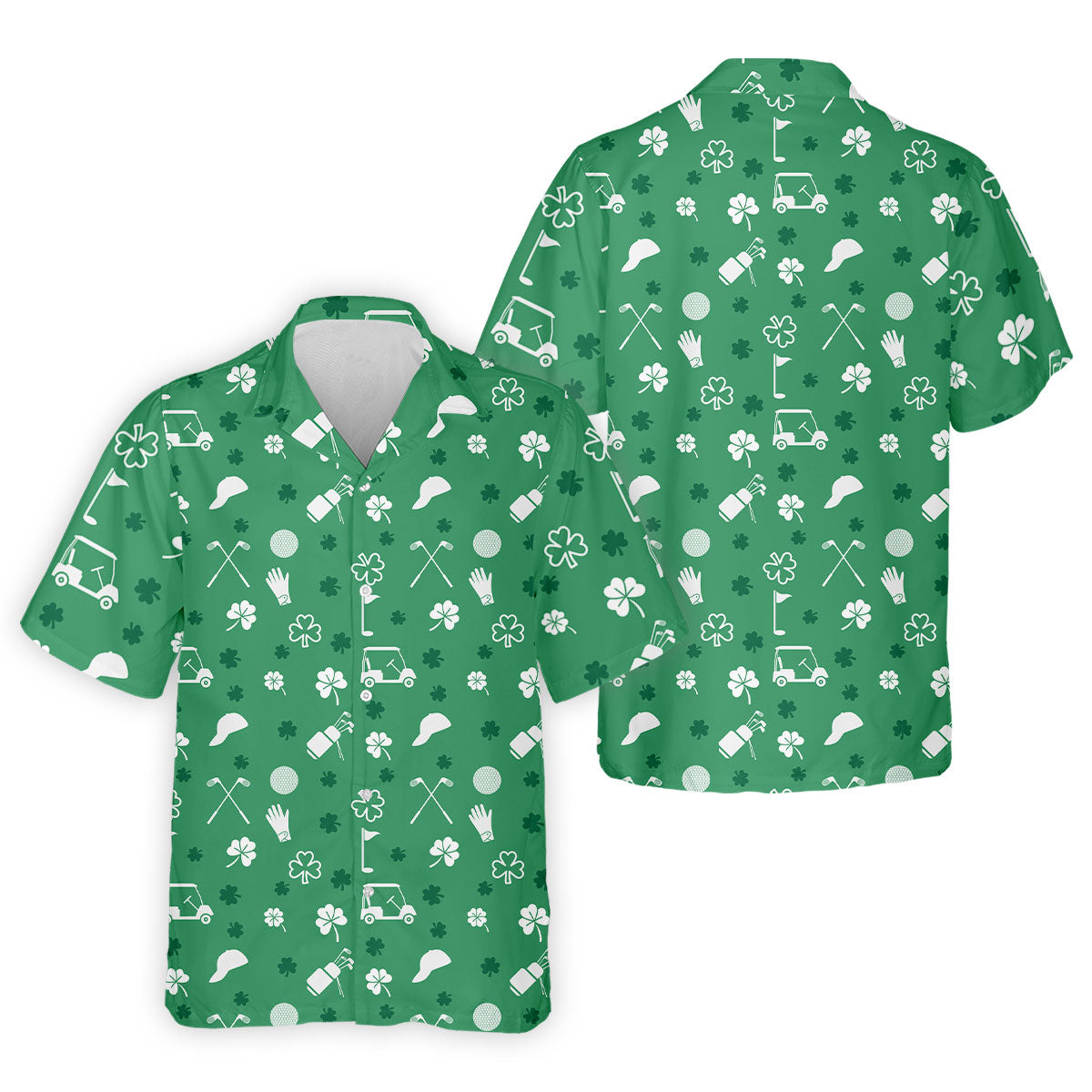 Golf Items Seamless Pattern St. Patrick’s Day Shamrock Golf Shirt, Polo ShirtFor Men, Golf Shirts For Men