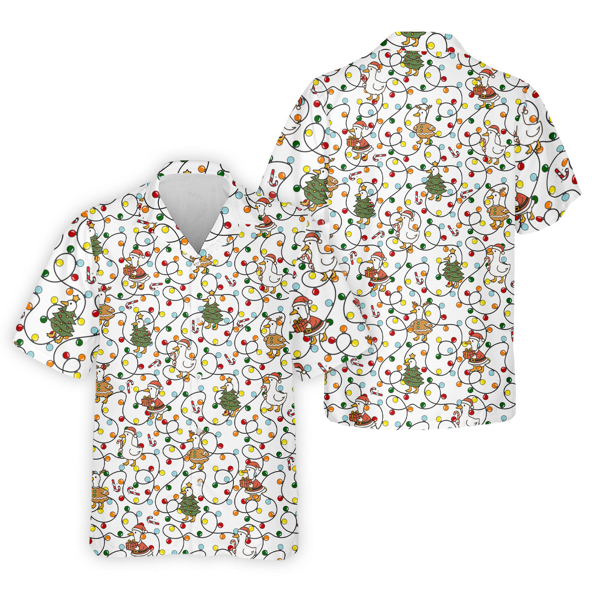 Funny Duck Merry Xmas White Golf Shirts, Gifts For Golf Lovers, Polo ShirtFor Men, Golfing Apparel