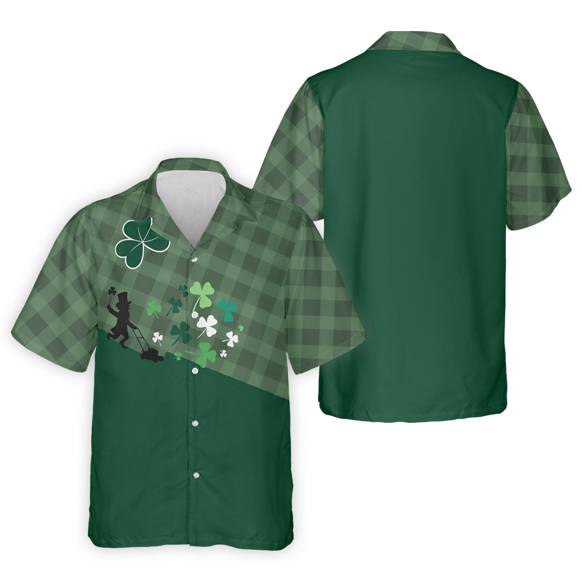 Green Checkered Leprechaun Shamrock St Patrick's Day Golf Shirt, Performance Golf Shirt, Polo ShirtFor Men