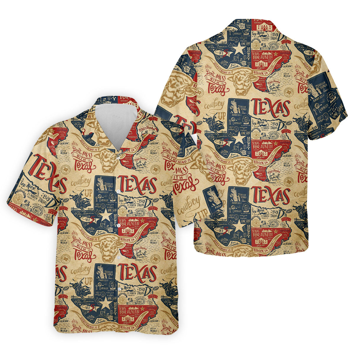 Don't Mess With Texas Western Theme Old West Golf Tops For Men, Polo Shirt Men, Golf Shirts For Men