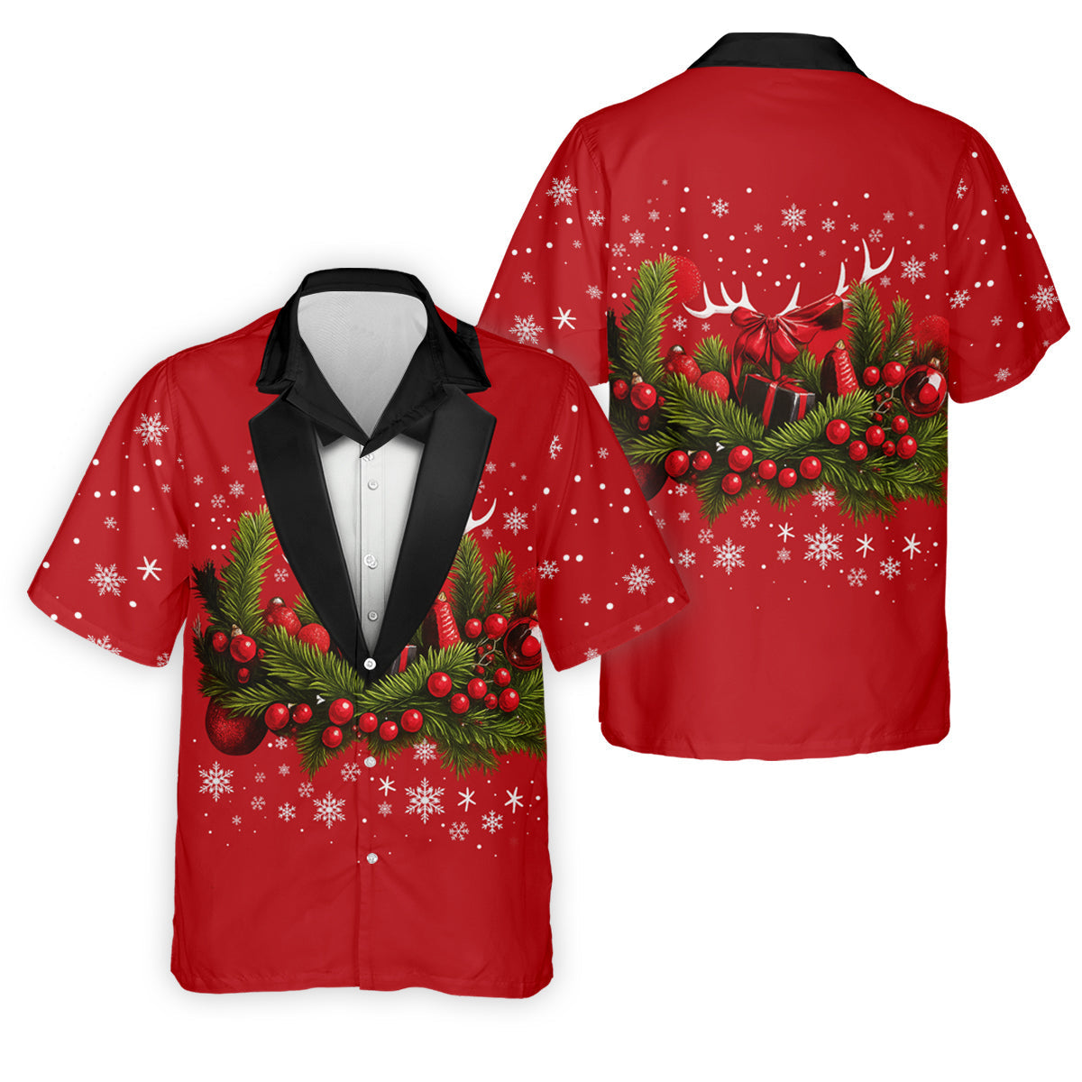 Christmas Mistletoe Vintage Prints Men's Golf Polo Shirtistmas Golf Shirt, Golf Gift For Men