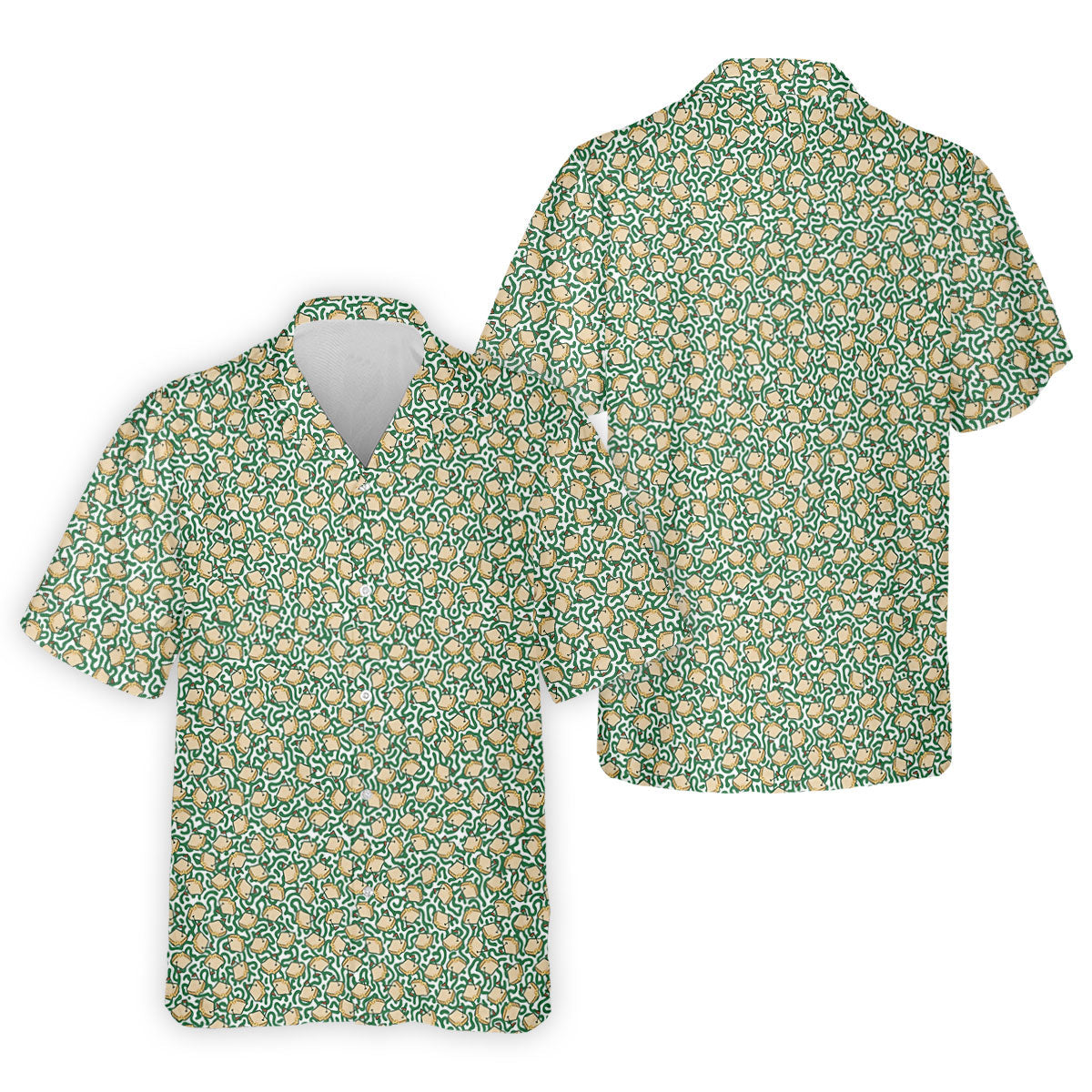 Sandwich Golf Course Seamless Pattern Performance Golf Shirt, Golf Tops For Men, Golf Shirts For Men