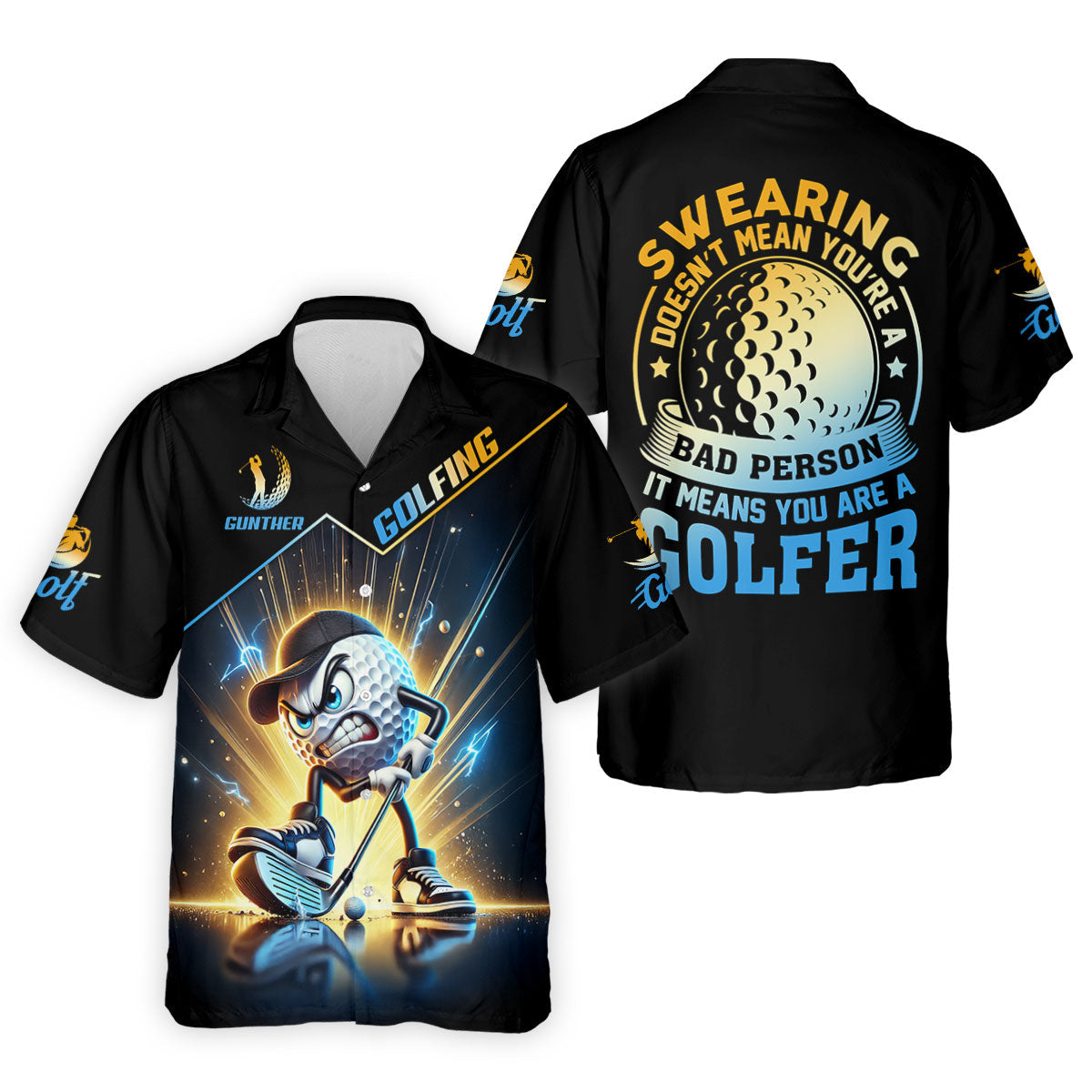Swearing Doesn't Mean You're A Bad Person Fun Golf Shirt, Golf Tops For Men, Golf Shirts For Men