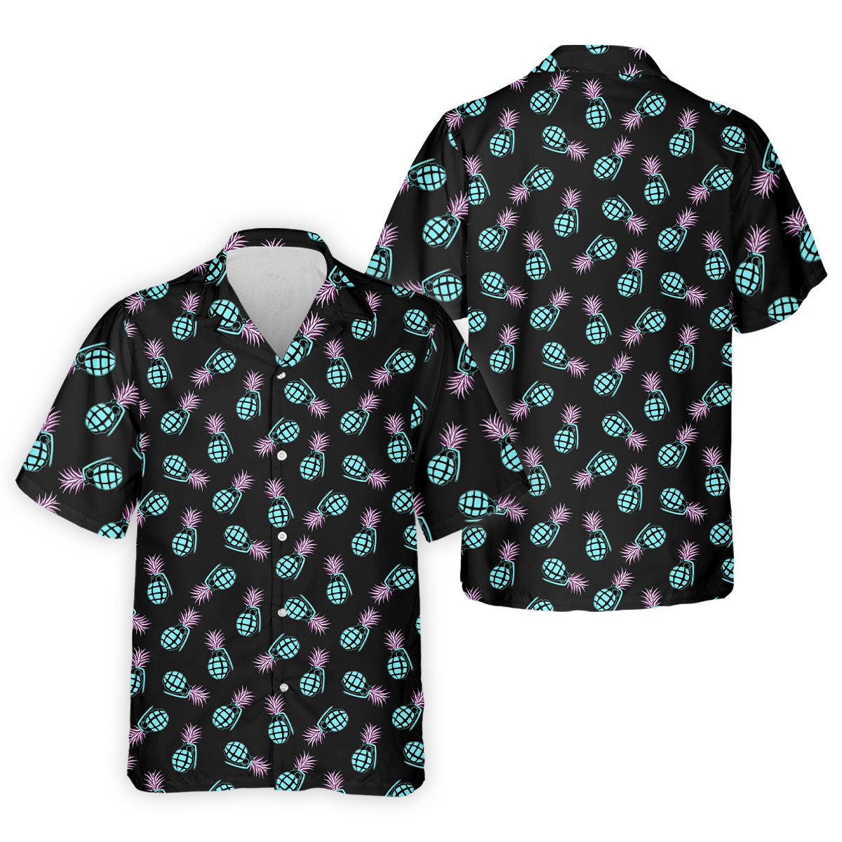 Grenade Pineapple Tropical Golf Shirt, Men's Funny Golf Shirts, Golf Shirts For Men, Polo For Men