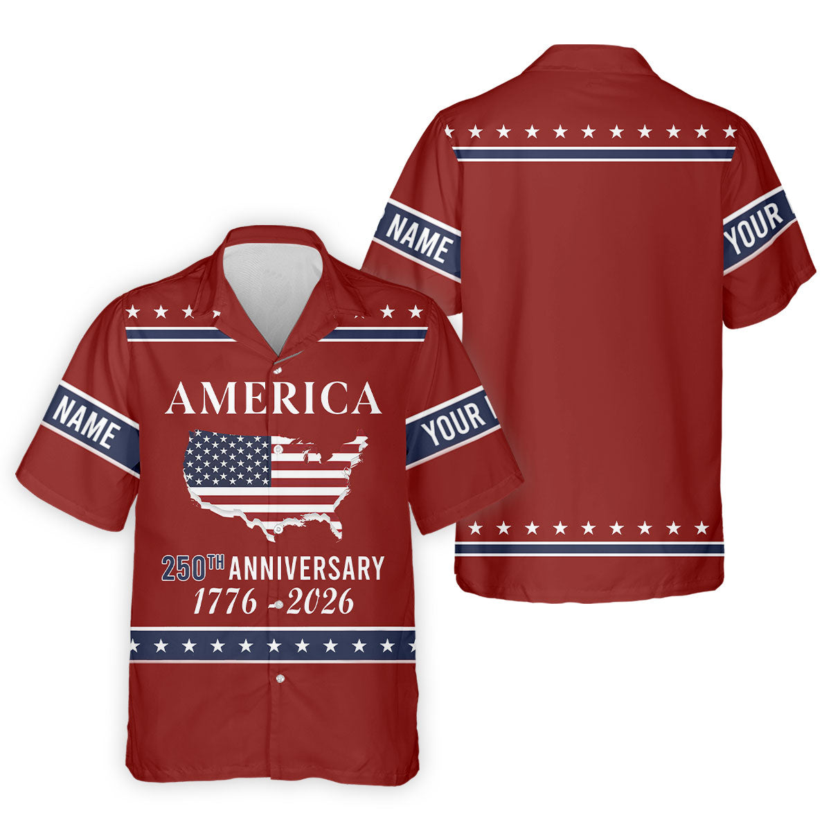 America 250th Anniversary 1776-2926 Red Golf Shirt, 4th Of July Patriotic Golf Shirts For Men