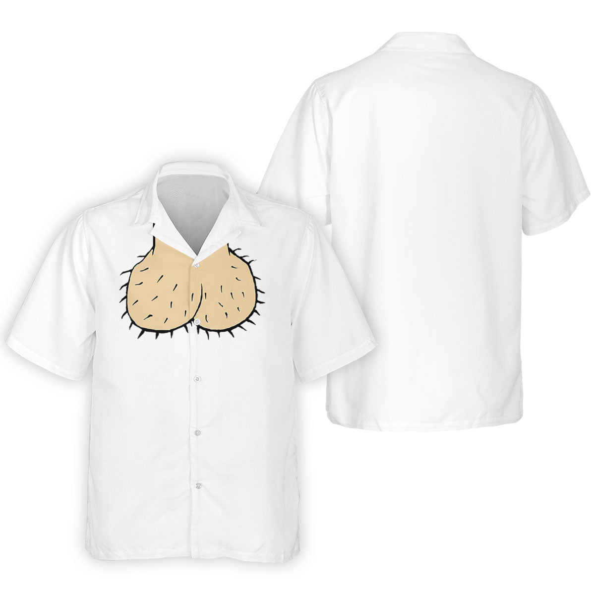 White Funny Dickhead Faux Chest Golf Shirt, Adult Gag Gift Shirt, Rude Humor Shirt