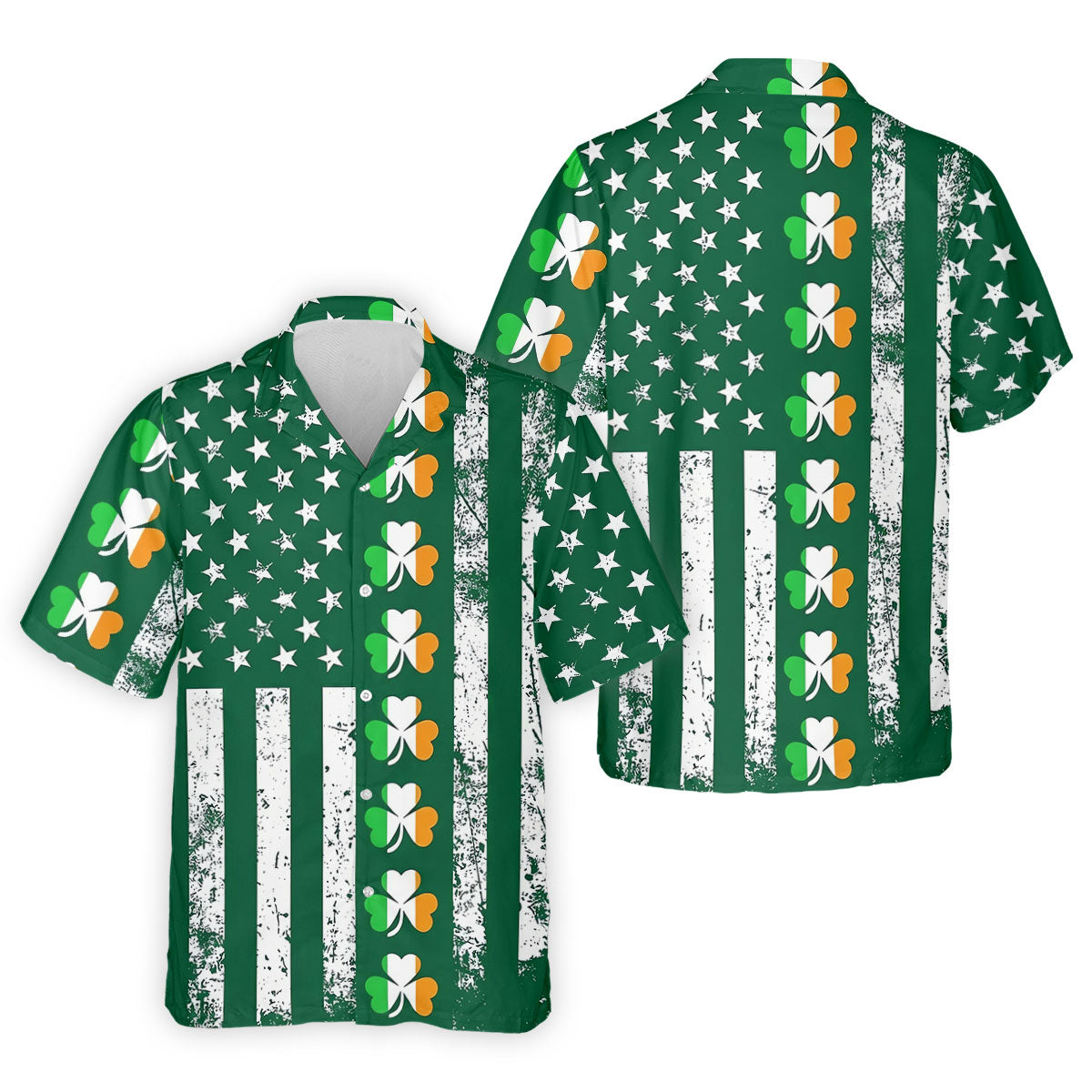 Irish Shamrock Vertical Stripes St Patrick's Day Golf Shirt, Polo ShirtFor Men, Golf Shirts For Men