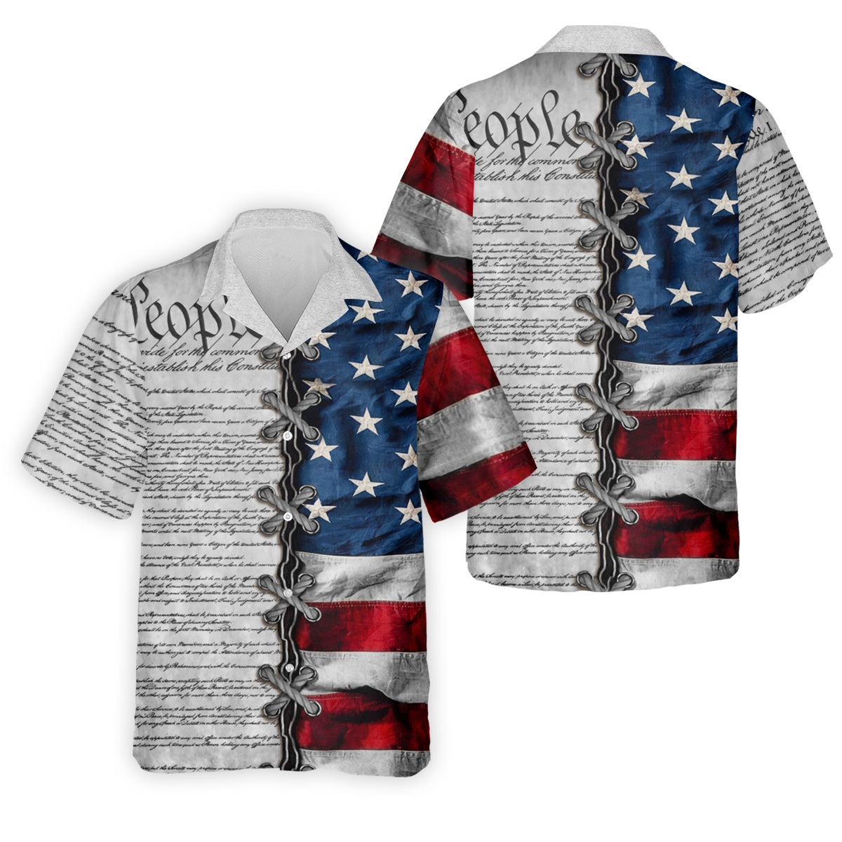 We The People Preamble Patriotic 4th Of July Grey Golf Shirt, 250th Anniversary Golf Shirts For Men