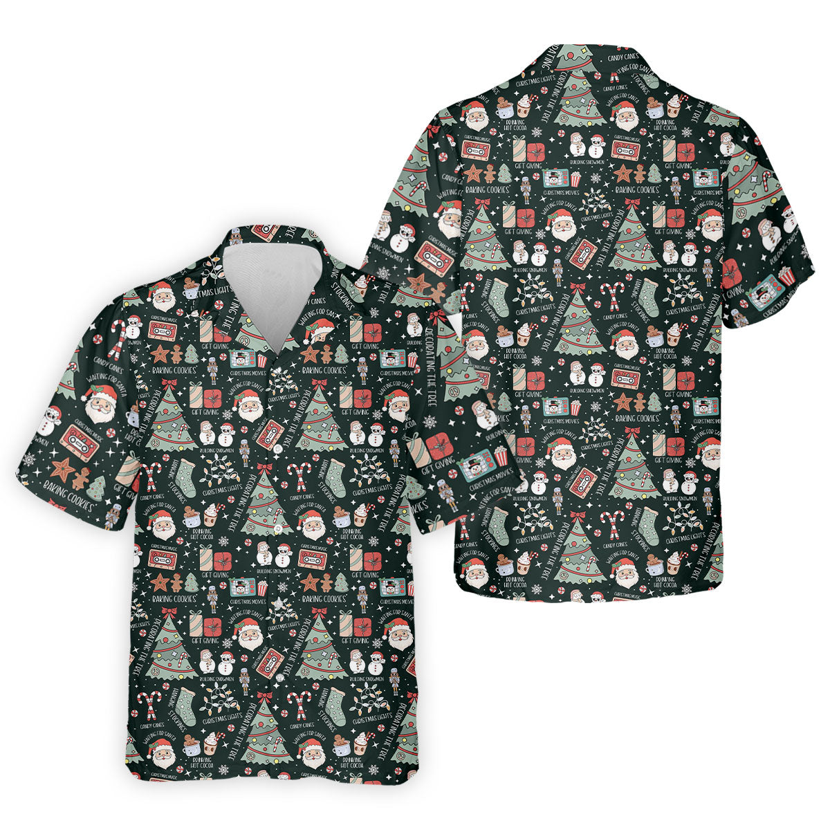 Cute Santa Claus Gift Green Men's Golf Polo Shirttmas Golf Shirt, Polo Shirt Men