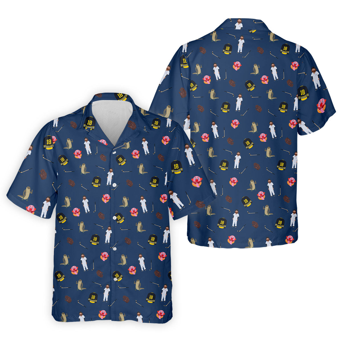 Sport Movie Character Funny Aligator Clown Head Navy Golf Shirt, Men's Funny Golf Shirts, Golf Shirts For Men