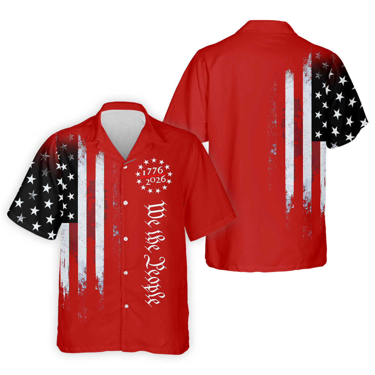 We The People 250 Years Red Vintage Golf Shirt, Patriotic 4th Of July Golf Shirts For Men