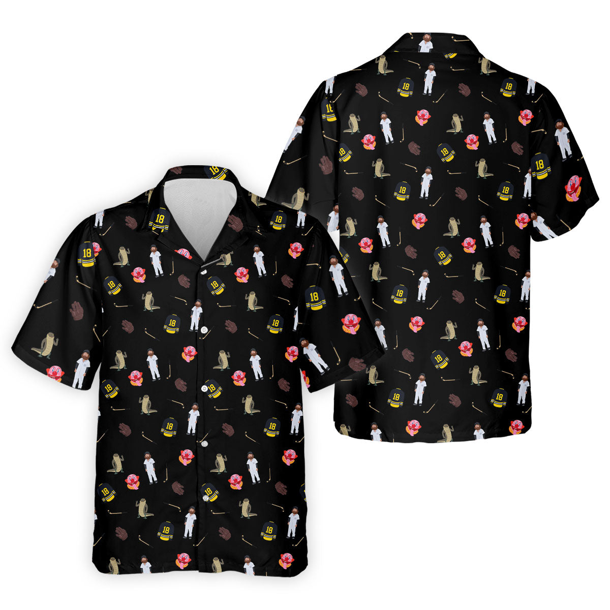 Sport Movie Character Funny Aligator Clown Head Black Golf Shirt, Men's Funny Golf Shirts, Golf Shirts For Men