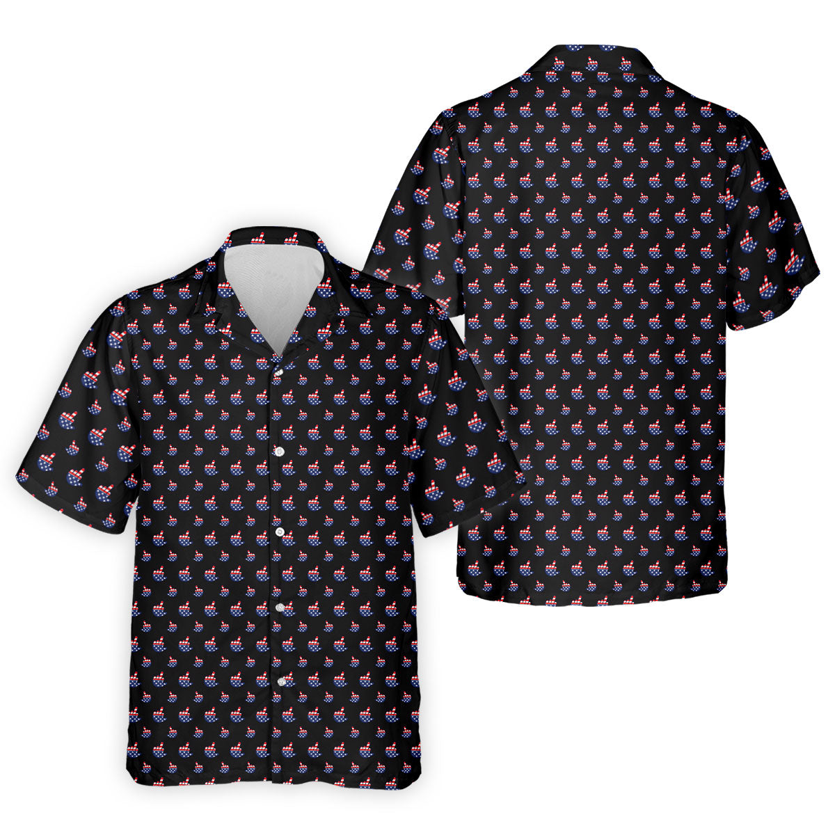 Funny Middle finger US Flag Pattern 250th Anniversary Black Golf Shirt, 4th Of July Golf Shirts For Men