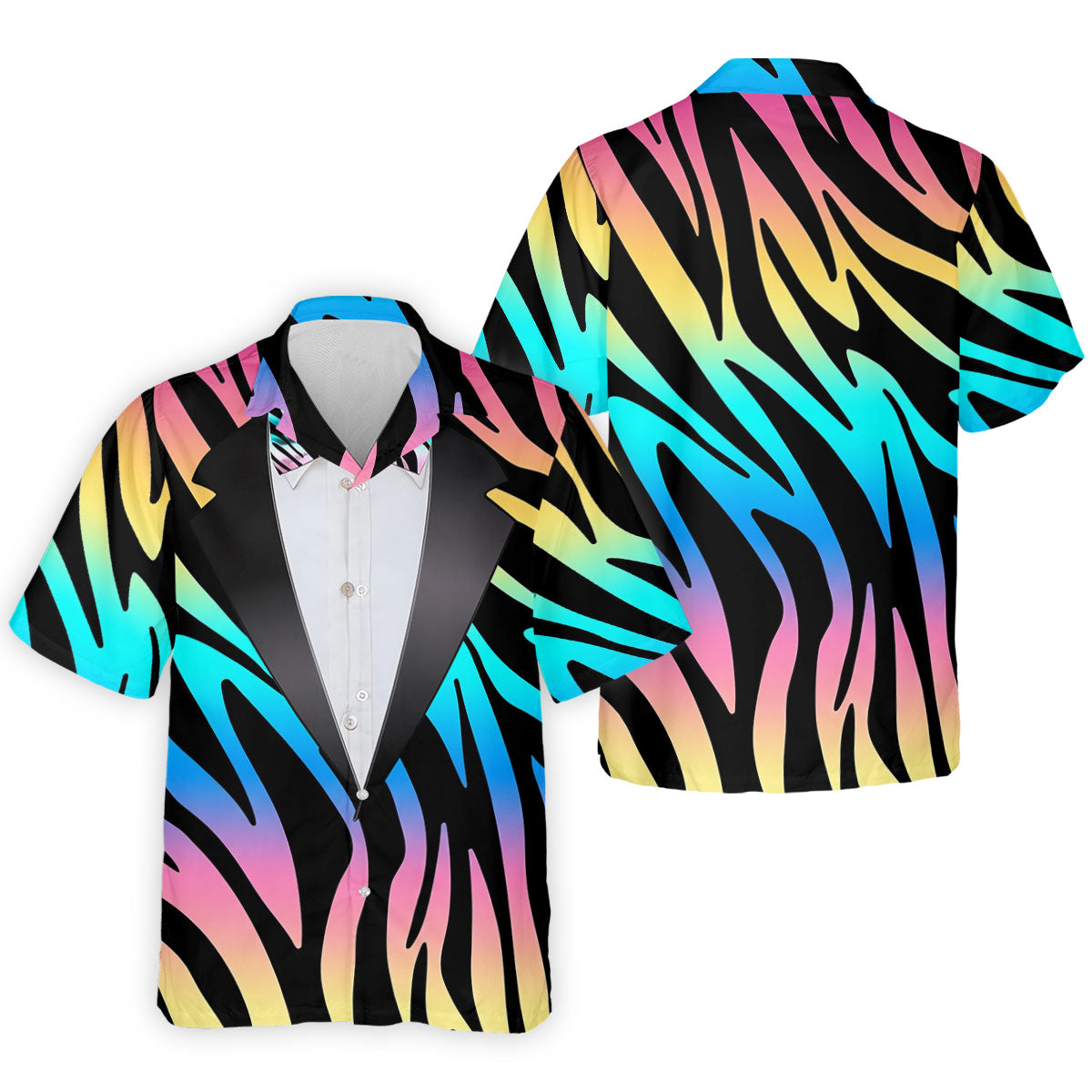 Colorful Zebra Funny Costume Hawaiian Golf Shirt, Polo Shirtor Men, Golf Shirts For Men