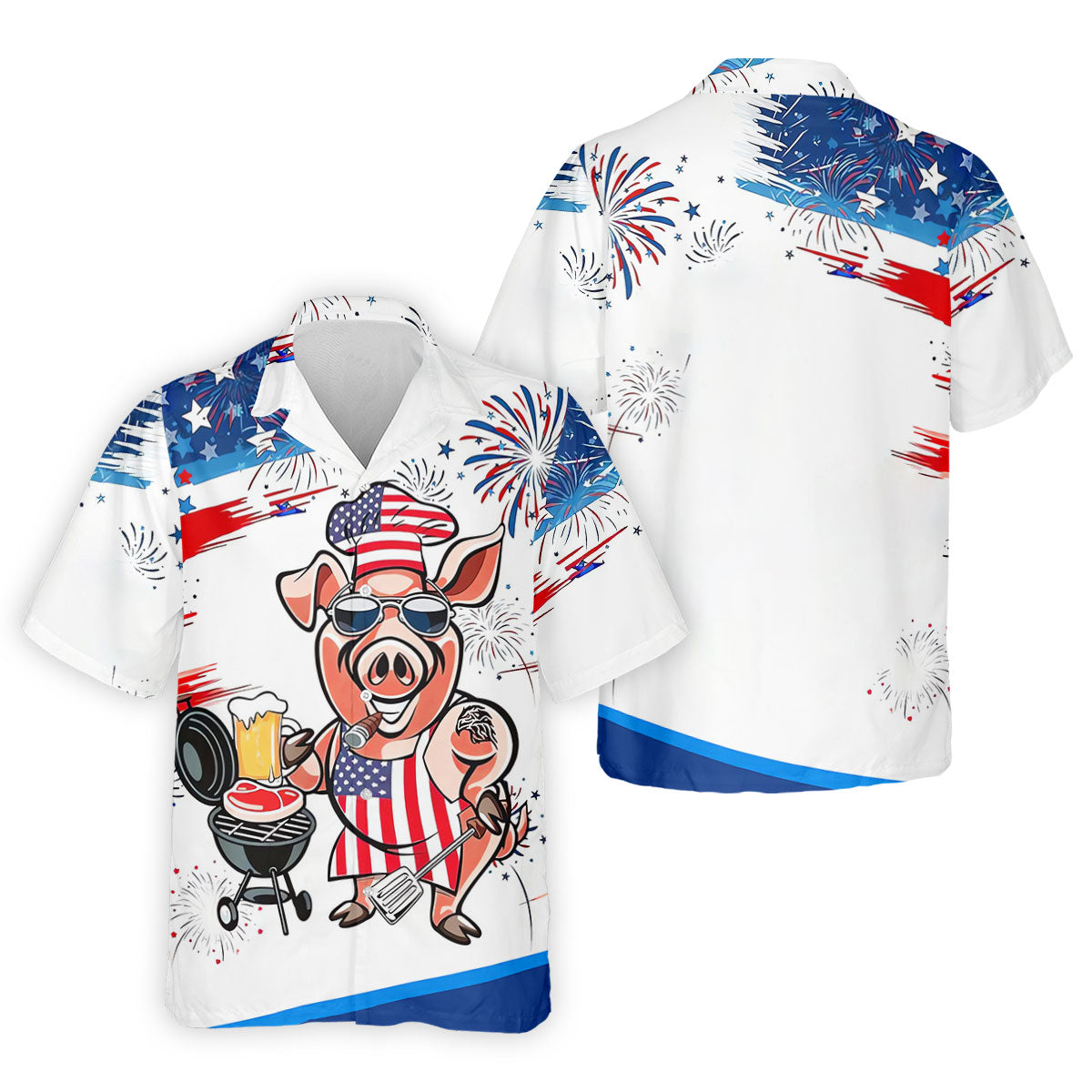 Patriotic American Flag Funny BBQ 250th Anniversary Polo Shirt Men, Golf Shirts For Men