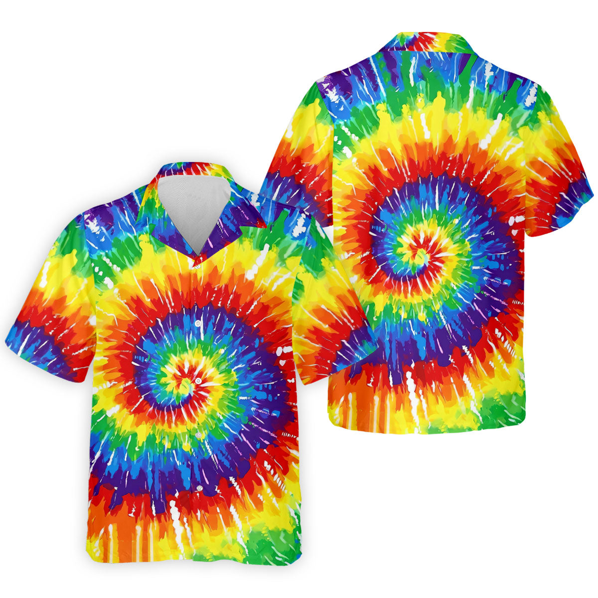 LGBT Rainbow Tie-Dye Golf Tops For Men, Pride Month Celebrate Golf Shirts For Men