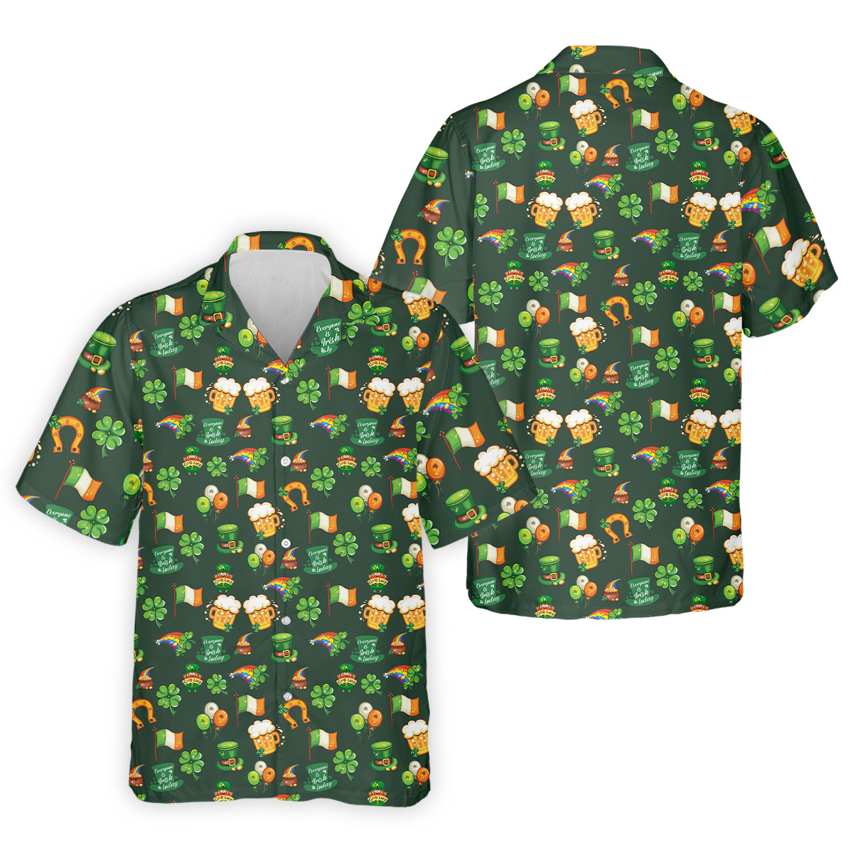 Everyone Is Irish Today Shamrock St Patrick's Day Dark Green Golf Shirt, Polo ShirtFor Men, Golf Shirts For Men