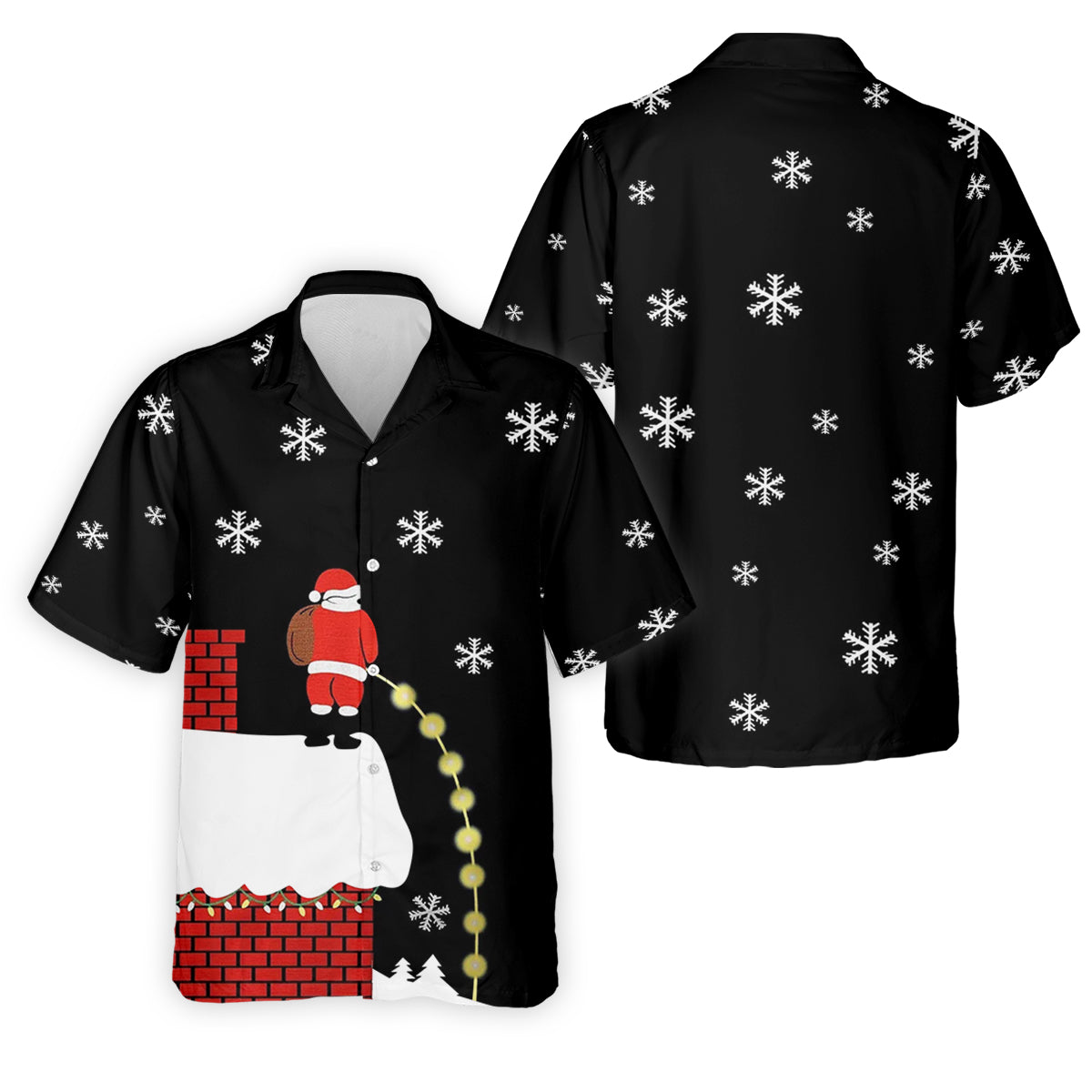 Santa Peeing Funny Christmas Golf Tops For Men, Christmas Golf Shirt, Men's Funny Golf Shirts