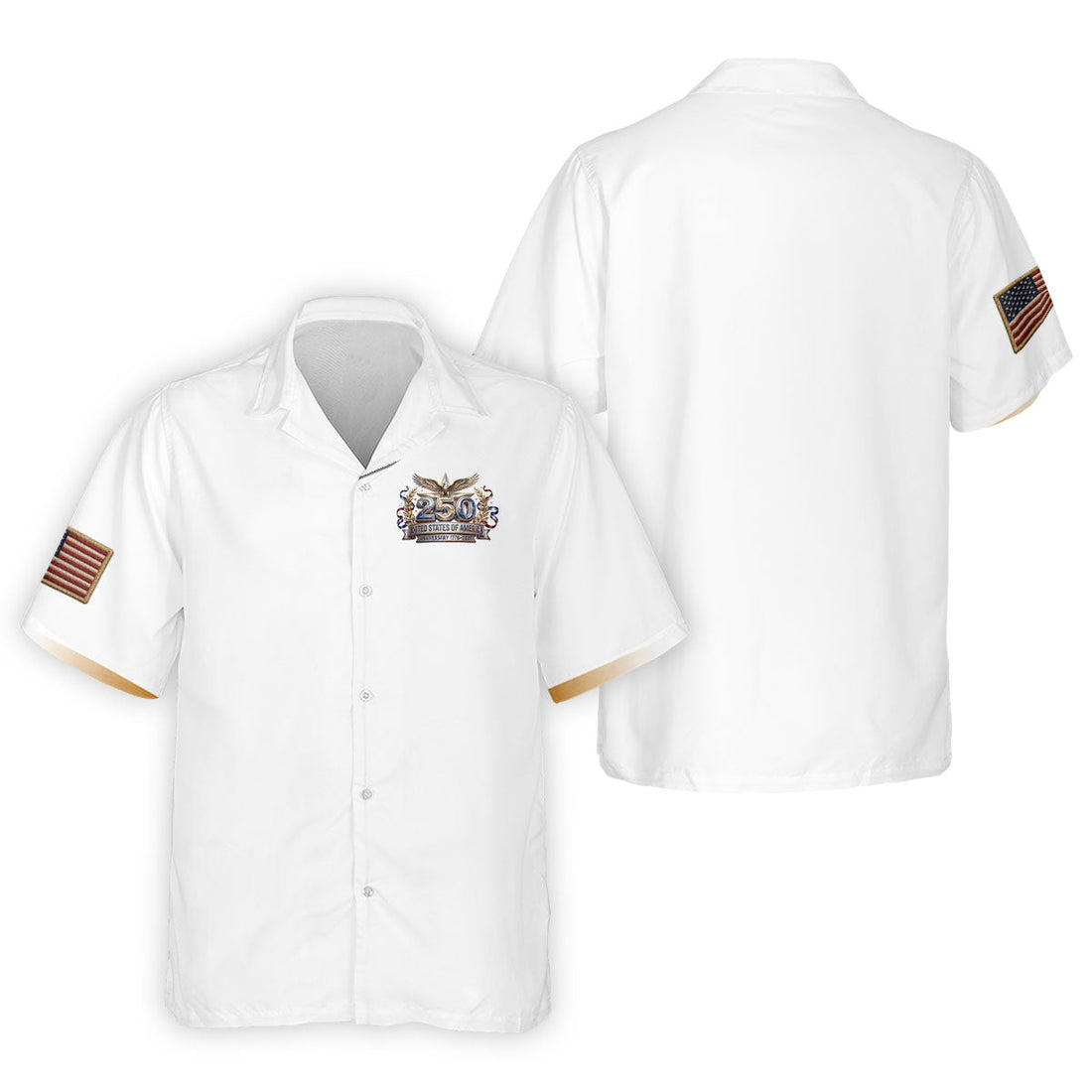 250 Years USA Anniversary 1776-2026 Men's Golf Polo Shirtrica Patriotic Men's White Polo
