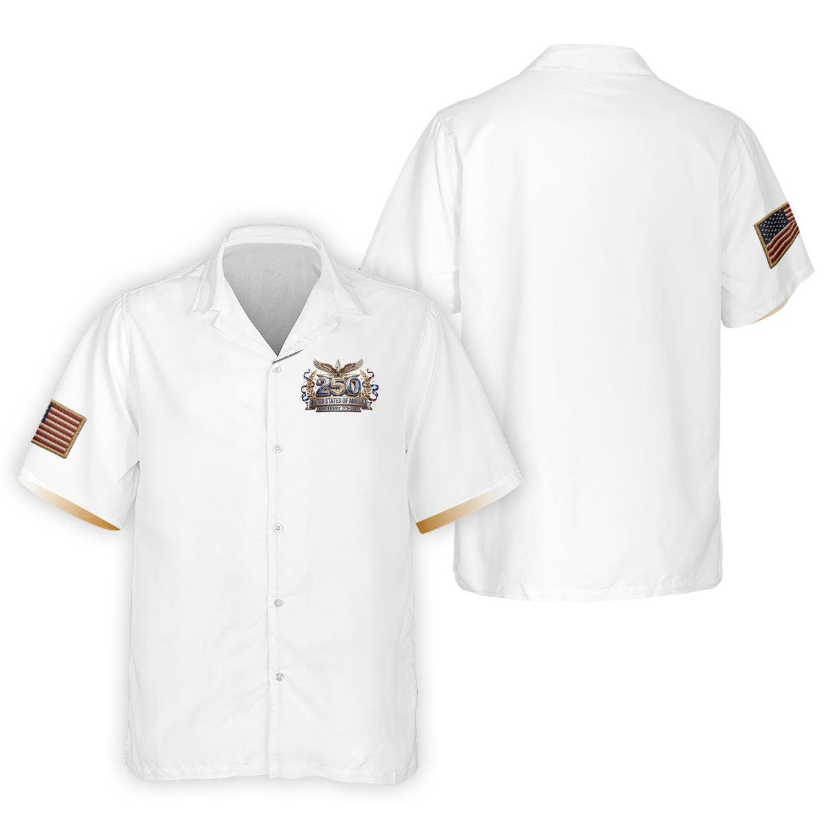 250 Years USA Anniversary 1776-2026 Men's Golf Polo Shirtrica Patriotic Men's White Polo