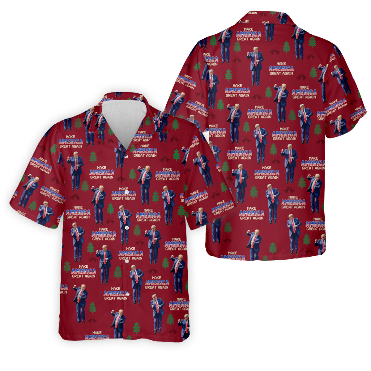 Make America Great Again Christmas Golf Trump Dancing Men's Golf Polo Shirtn Golf Polos, Golf Apparel