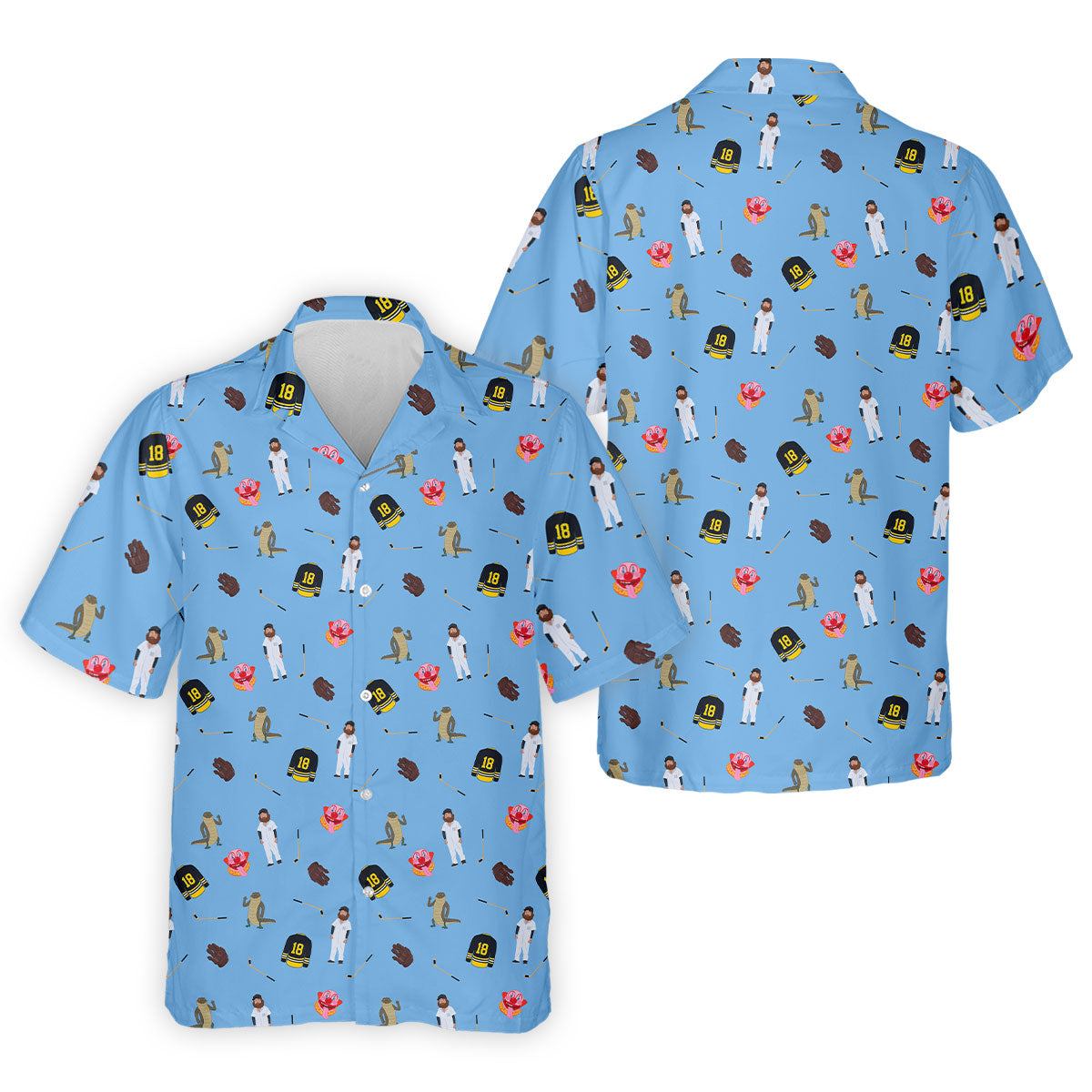 Sport Movie Character Funny Aligator Clown Head Blue Golf Shirt, Men's Funny Golf Shirts, Golf Shirts For Men