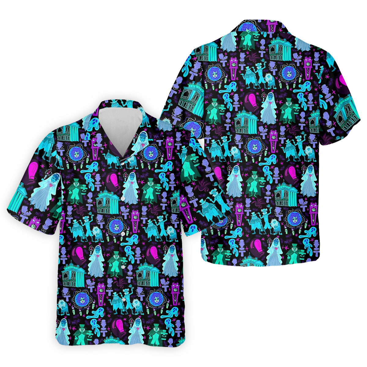 Haunted Ghost Halloween Hawaiian Golf Shirt, Mens Golf Shirts, Golf Polo Shirts For Men