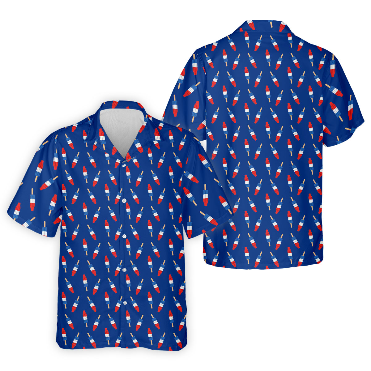 Red White Blue Patriotic Popsicles 4th Of July Golf Shirt, 250th Anniversary Golf Shirts For Men
