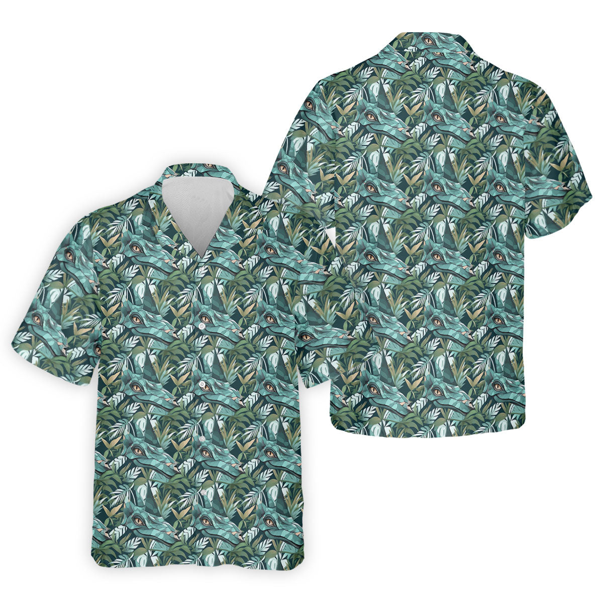 Dinosaur Head Tropical Vibe Golf Tops For Men, Polo ShirtFor Men, Golf Shirts For Men