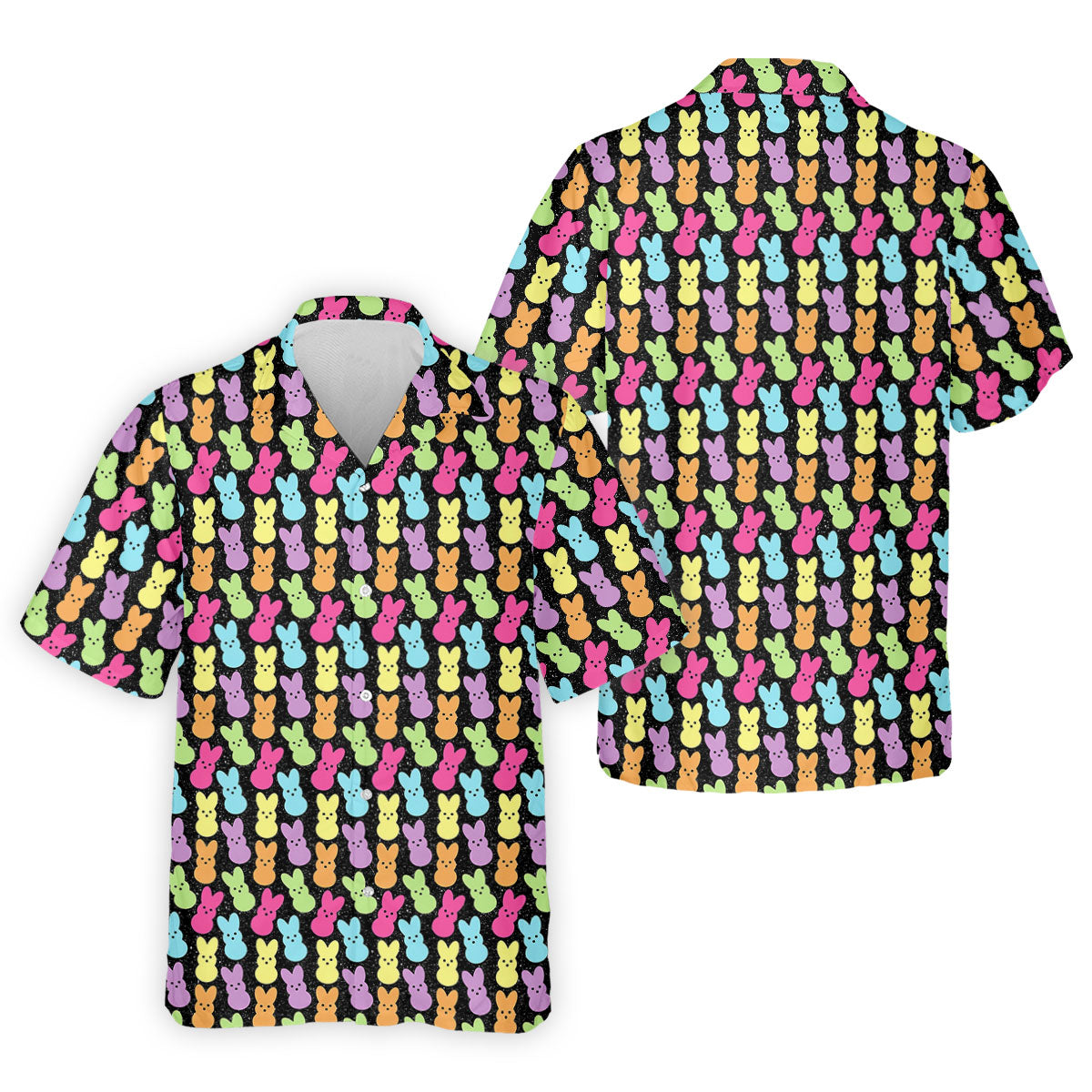 Colorful Easter Peeps Black Golf Shirt, Golf Shirts For Men, Cute Golf Outfit, Polo ShirtFor Men