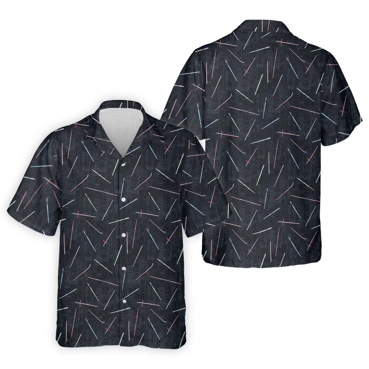 Minimalist Neon Lightsaber Pattern Golf Shirt, Mens Polo Shirts, Golf Shirts For Men