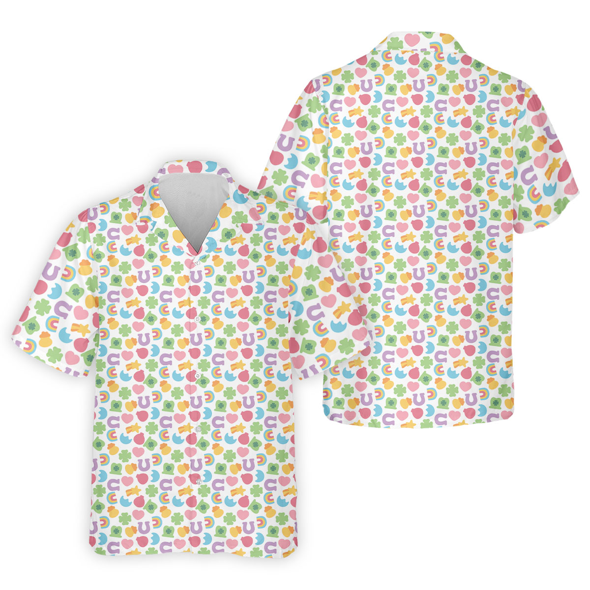 St Patrick's Day Lucky Charms White Golf Shirt, Cute Golf Outfit, Polo Shirt Men, Golf Shirts For Men