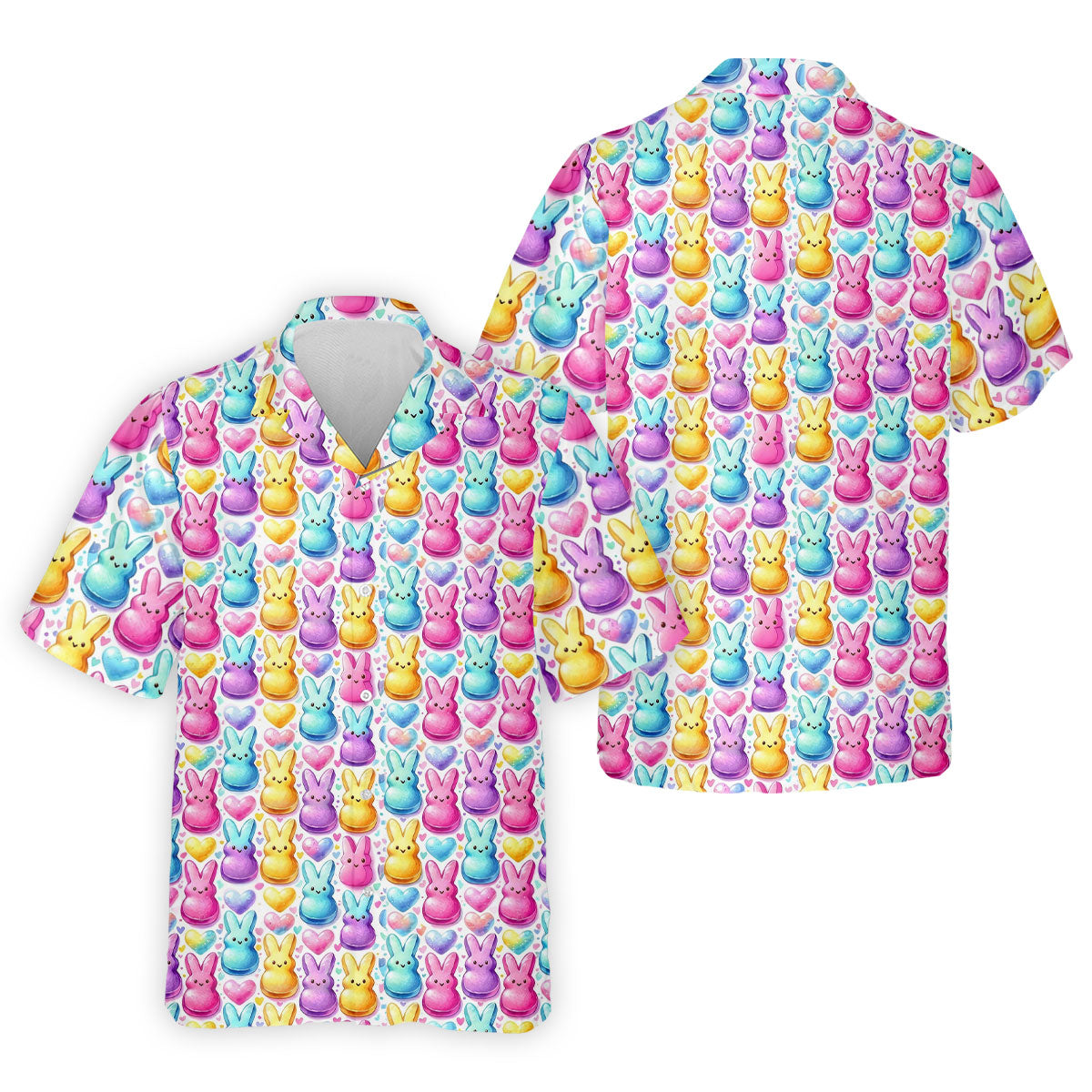 Easter Bunny Jelly Effect Seamless Pattern Golf Shirts For Men, Men's Funny Golf Shirts, Polo ShirtFor Men