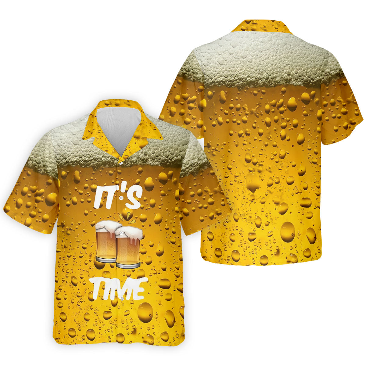It's Time Golf And Beer Men's Funny Golf Shirts, Hawaiian Golf Shirt, Polo Shirtor Men