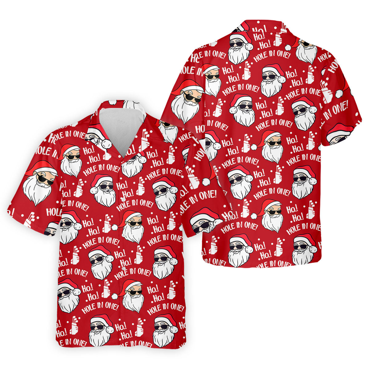 Ho Ho Hole In One Funny Santa Red Christmas Golf Tops For Men, Christmas Golf Shirt, Polo Shirtor Men