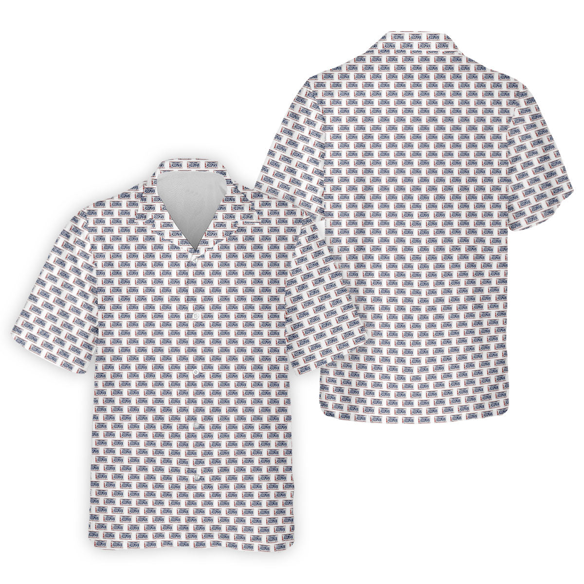 White New York Assman Pattern Polo Shirt, Mens Golf Shirts, Hawaiian Golf Shirt, Golf Polo Shirts For Men