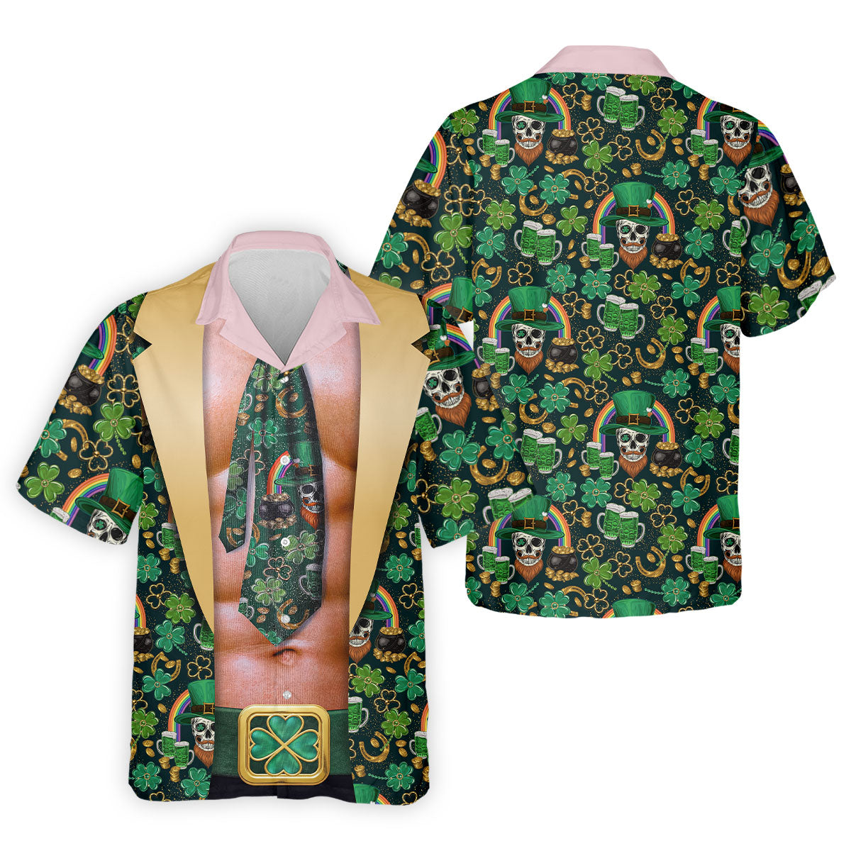 Funny Costume Shamrock St Patrick's Day Golf Shirt, Performance Golf Shirt, Polo ShirtFor Men