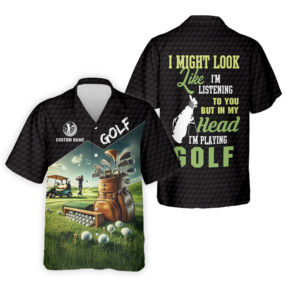 In My Head I'm Playing Golf Funny Golf Shirt, Custom Golf Shirts, Golf Shirts For Men