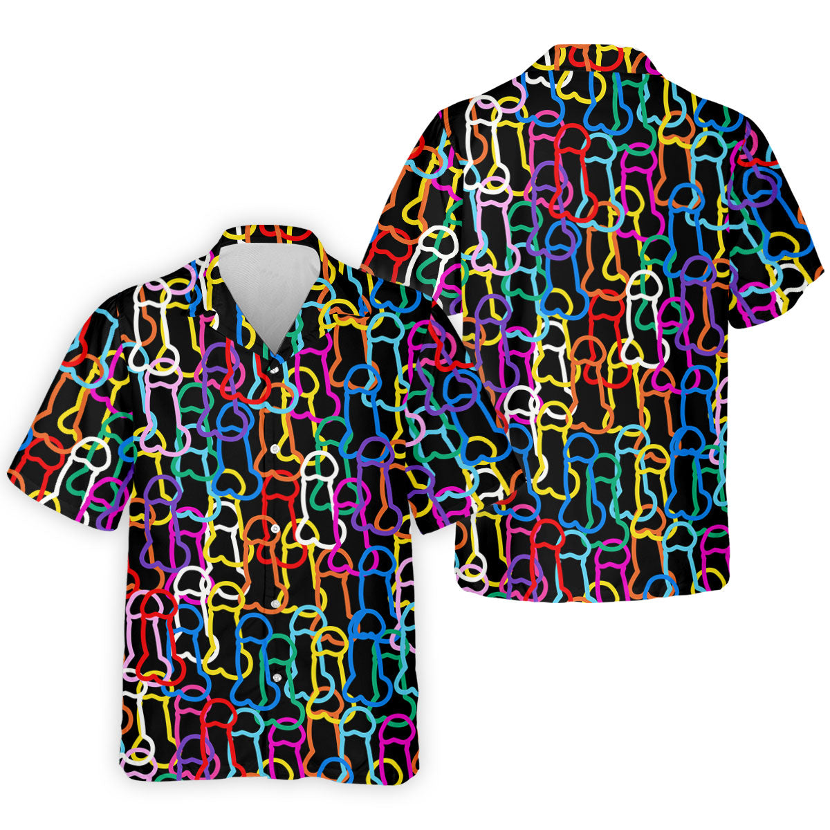 Adult Humor LGBT Rainbow Color Men's Funny Golf Shirts, Pride Month Celebrate Golf Shirts For Men