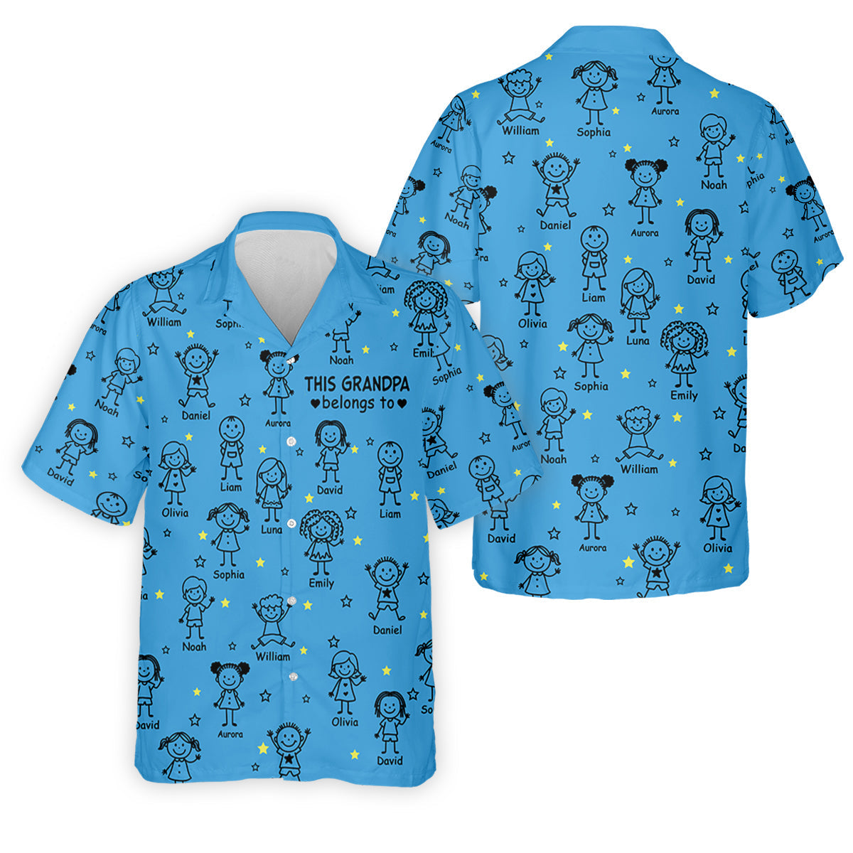 This Grandpa Dad Belongs To Kids Pet Blue Golf Shirt, Polo ShirtFor Men, Golf Gift For Men