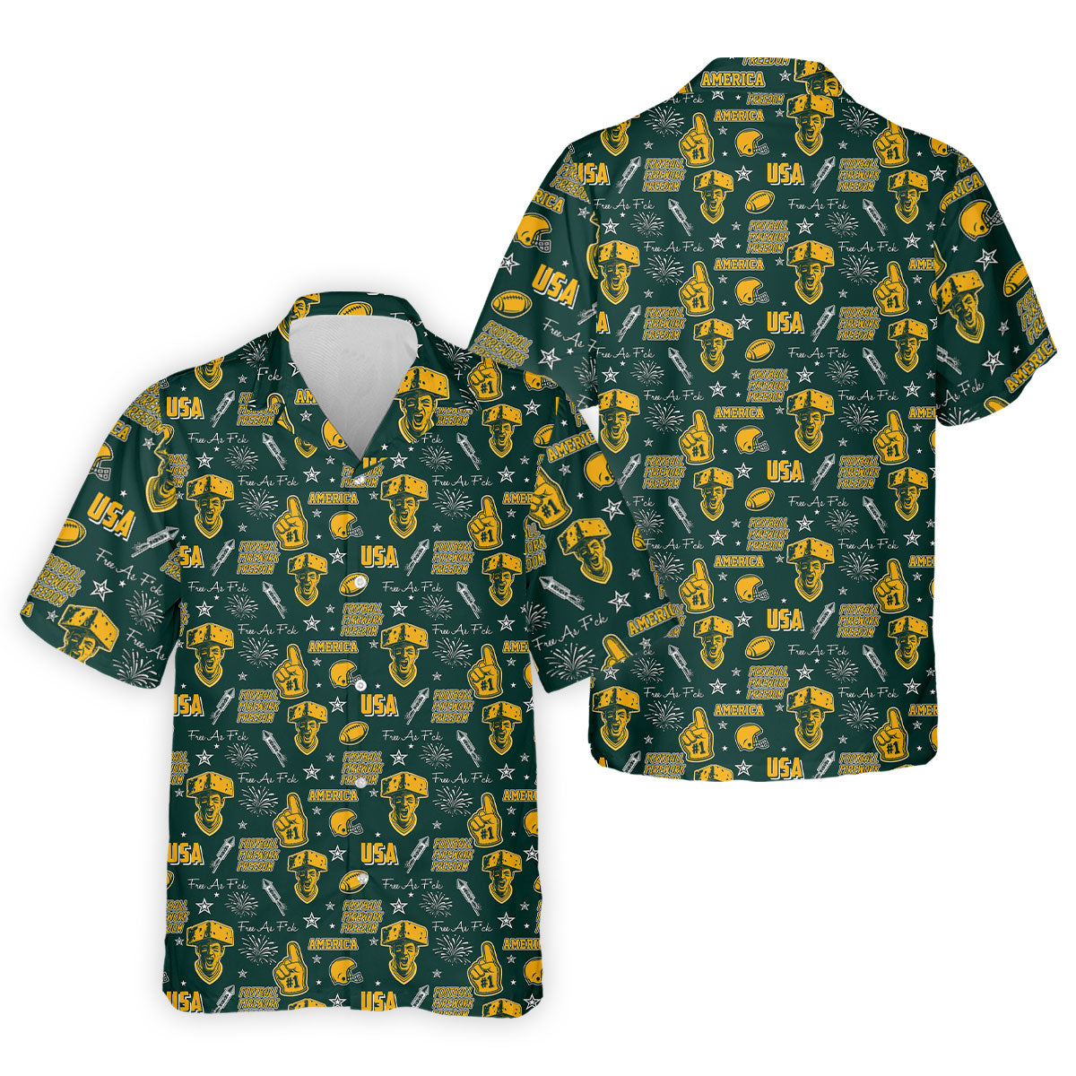 Cheesehead Dark Green And Gold Sport Polo, American Football League Gift Ideas For Football Fans